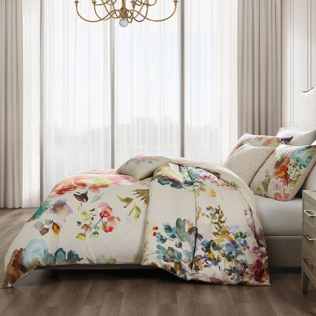 Bebejan Antique Flowers Ivory 3 Piece Reversible Duvet Cover Set Duvet Covers By Linen Chest