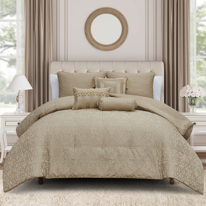 Anya Gold 3 Piece Comforter Set Comforter Sets By Waterford