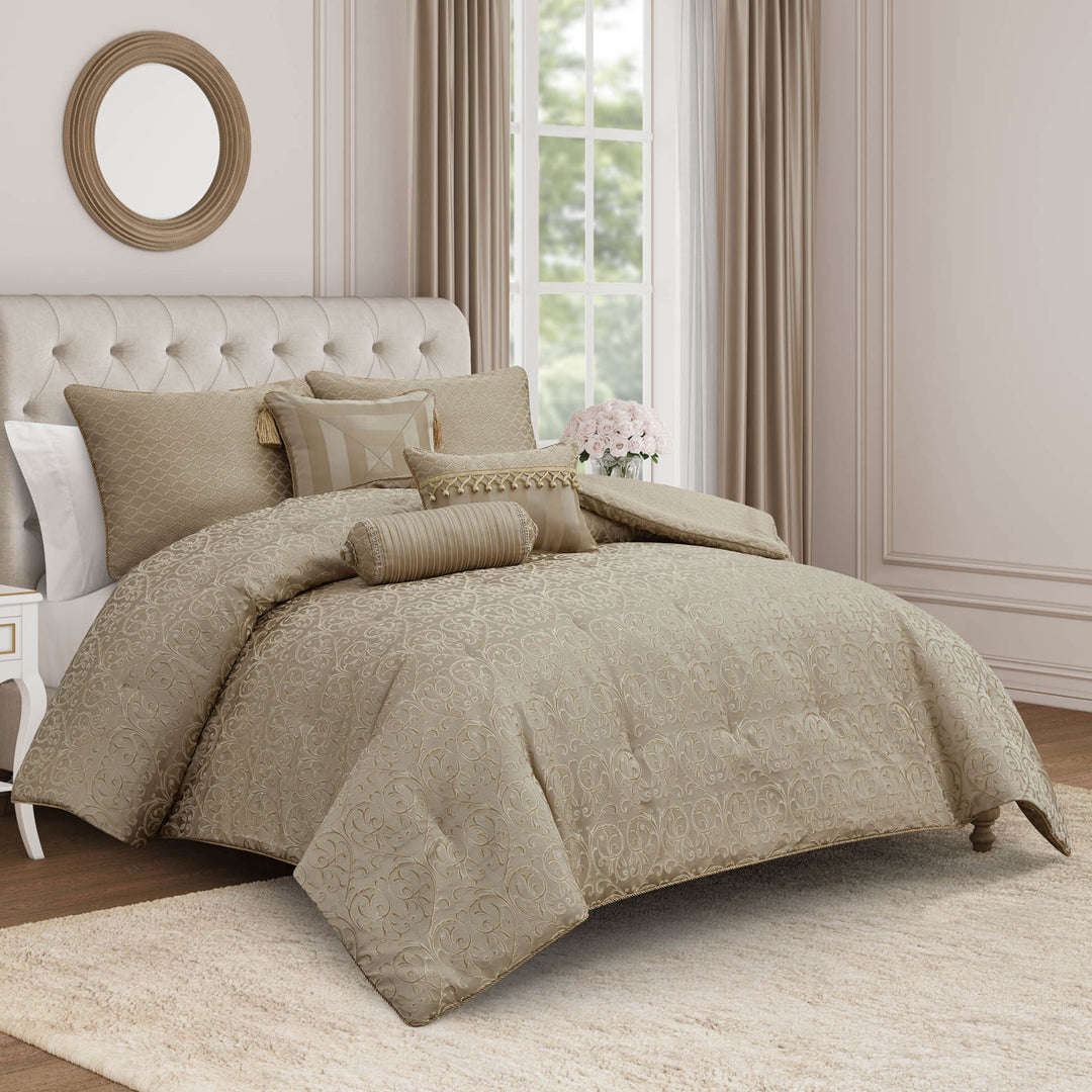 Anya Gold 3 Piece Comforter Set Comforter Sets By Waterford