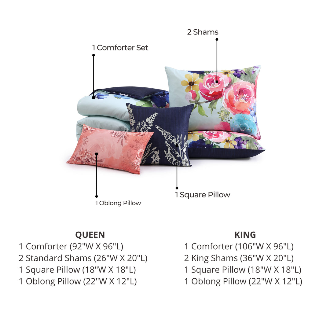 Bebejan Aqua Fiesta 5 Piece Reversible Comforter Set Comforter Sets By Bebejan®