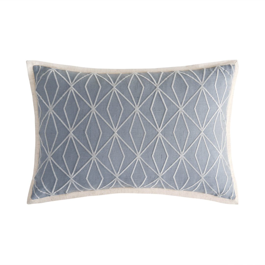 Aretha Blue Oblong Decorative Throw Pillow 18" x 12" Throw Pillows By Waterford