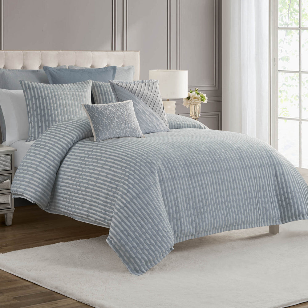 Aretha Blue 3 Piece Comforter Set Comforter Sets By Waterford