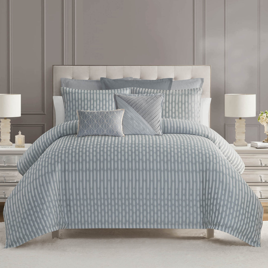Aretha Blue 3 Piece Comforter Set Comforter Sets By Waterford