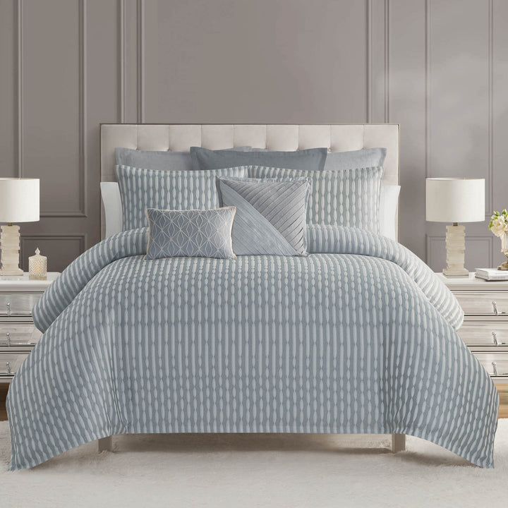 Aretha Blue 3 Piece Comforter Set Comforter Sets By Waterford