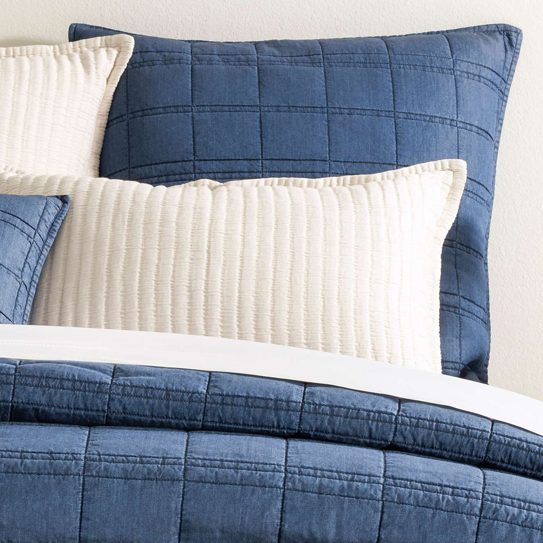 Atlas Denim Quilted Sham Sham By Annie Selke