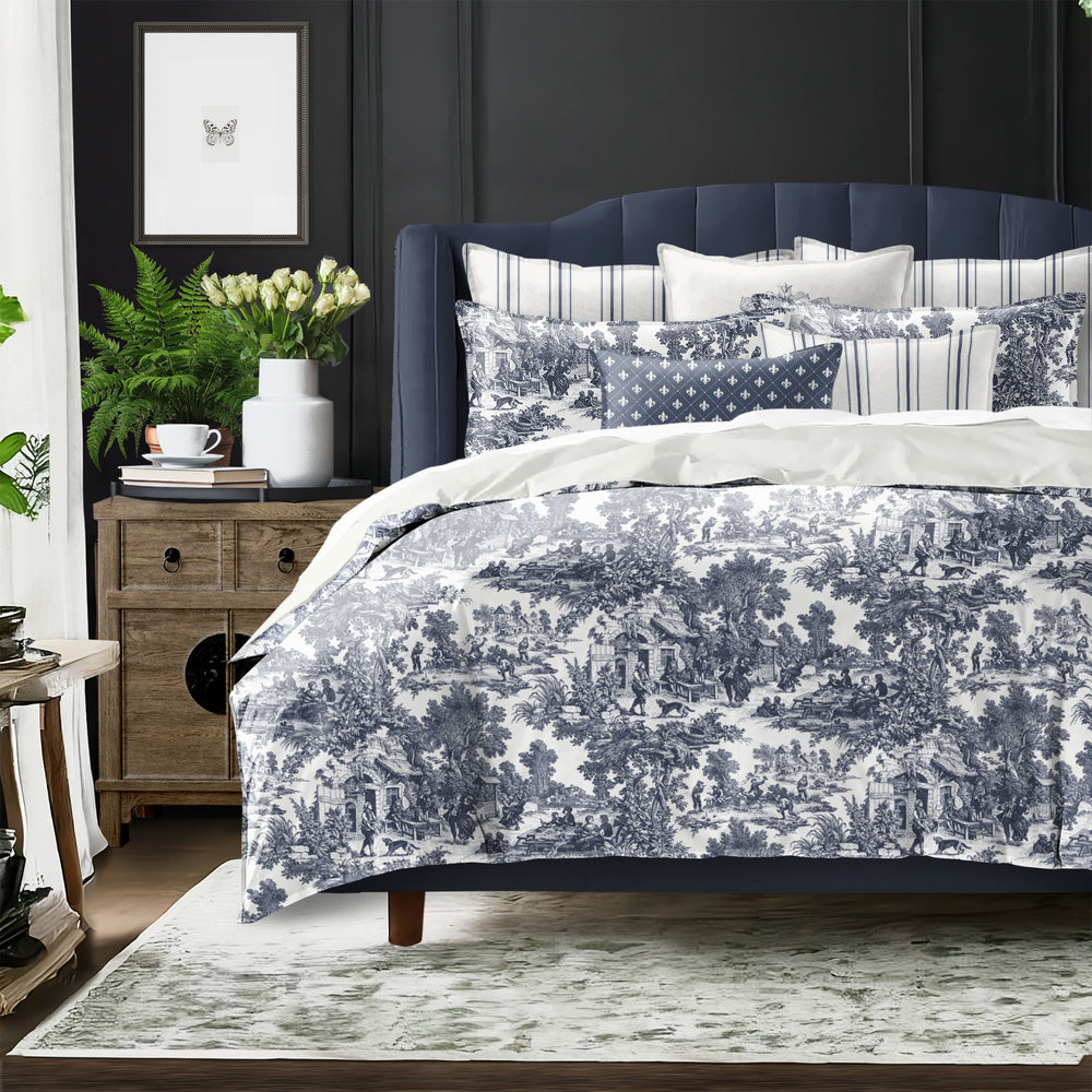 Au Village Toile Denim 8 Piece Coverlet Set Coverlet By Colcha Linens
