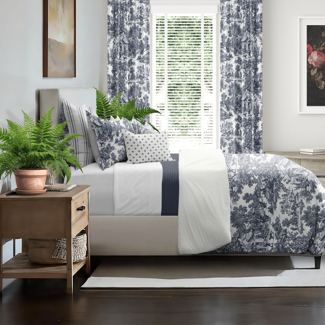 Au Village Toile Denim 8 Piece Coverlet Set Coverlet By Colcha Linens