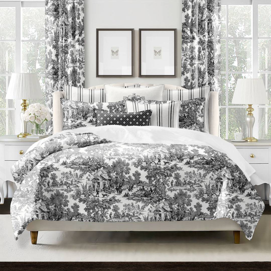 Au Village Toile Ebony 8 Piece Comforter Set Comforter Sets By Colcha Linens