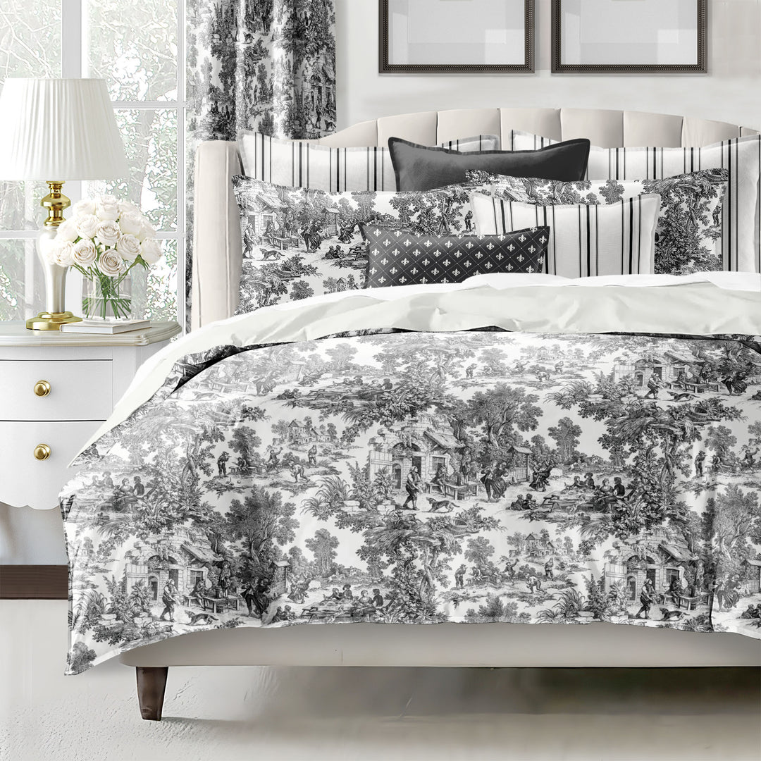 Au Village Toile Ebony 8 Piece Duvet Cover Set Duvet Covers By Colcha Linens