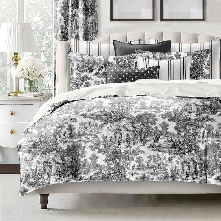 Au Village Toile Ebony 8 Piece Duvet Cover Set Duvet Covers By Colcha Linens