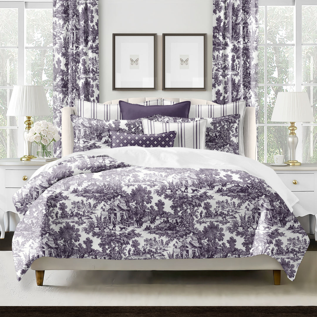 Au Village Toile Eggplant 8 Piece Duvet Cover Set Duvet Covers By Colcha Linens