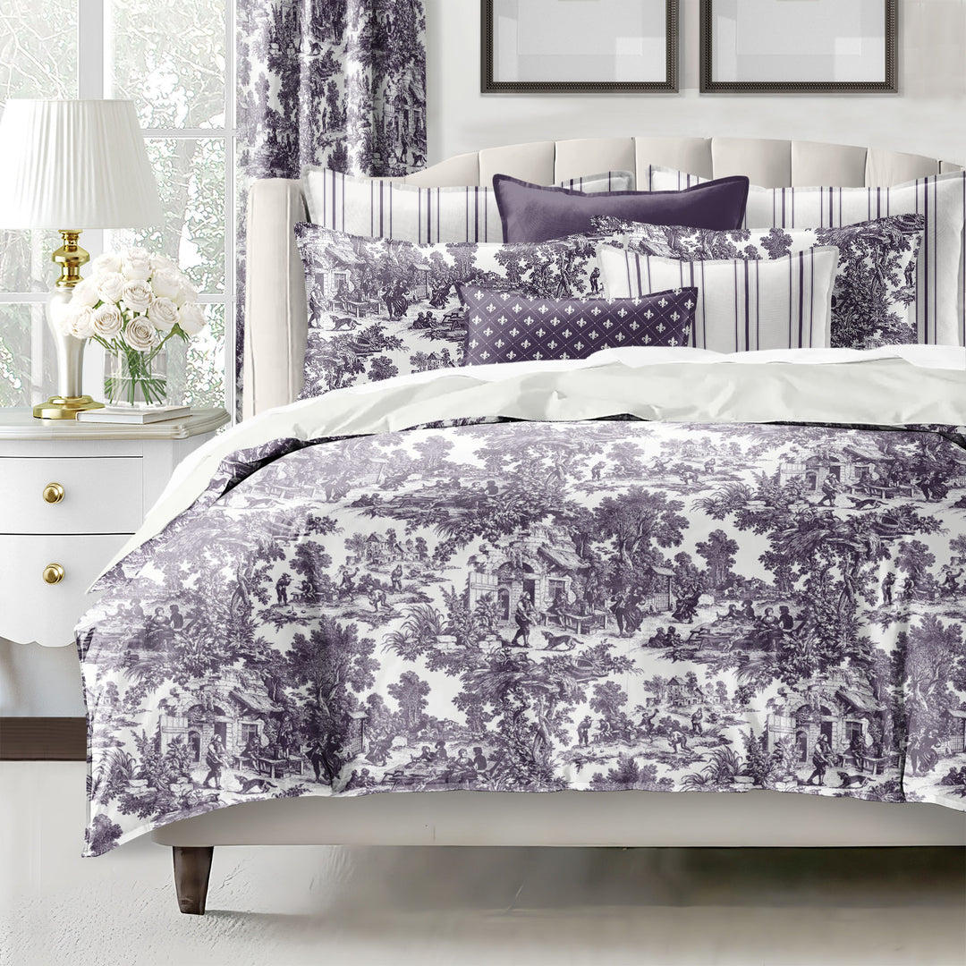 Au Village Toile Eggplant 8 Piece Duvet Cover Set Duvet Covers By Colcha Linens
