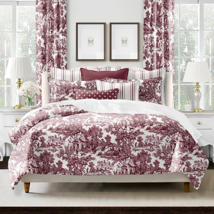 Au Village Toile Merlot 8 Piece Coverlet Set Coverlet By Colcha Linens