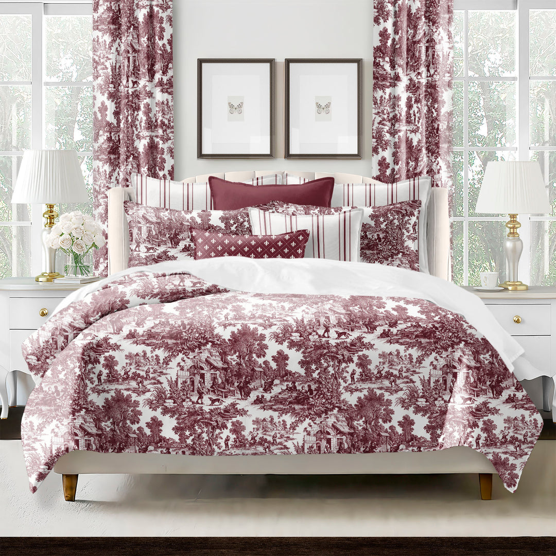 Au Village Toile Merlot 8 Piece Comforter Set Comforter Sets By Colcha Linens