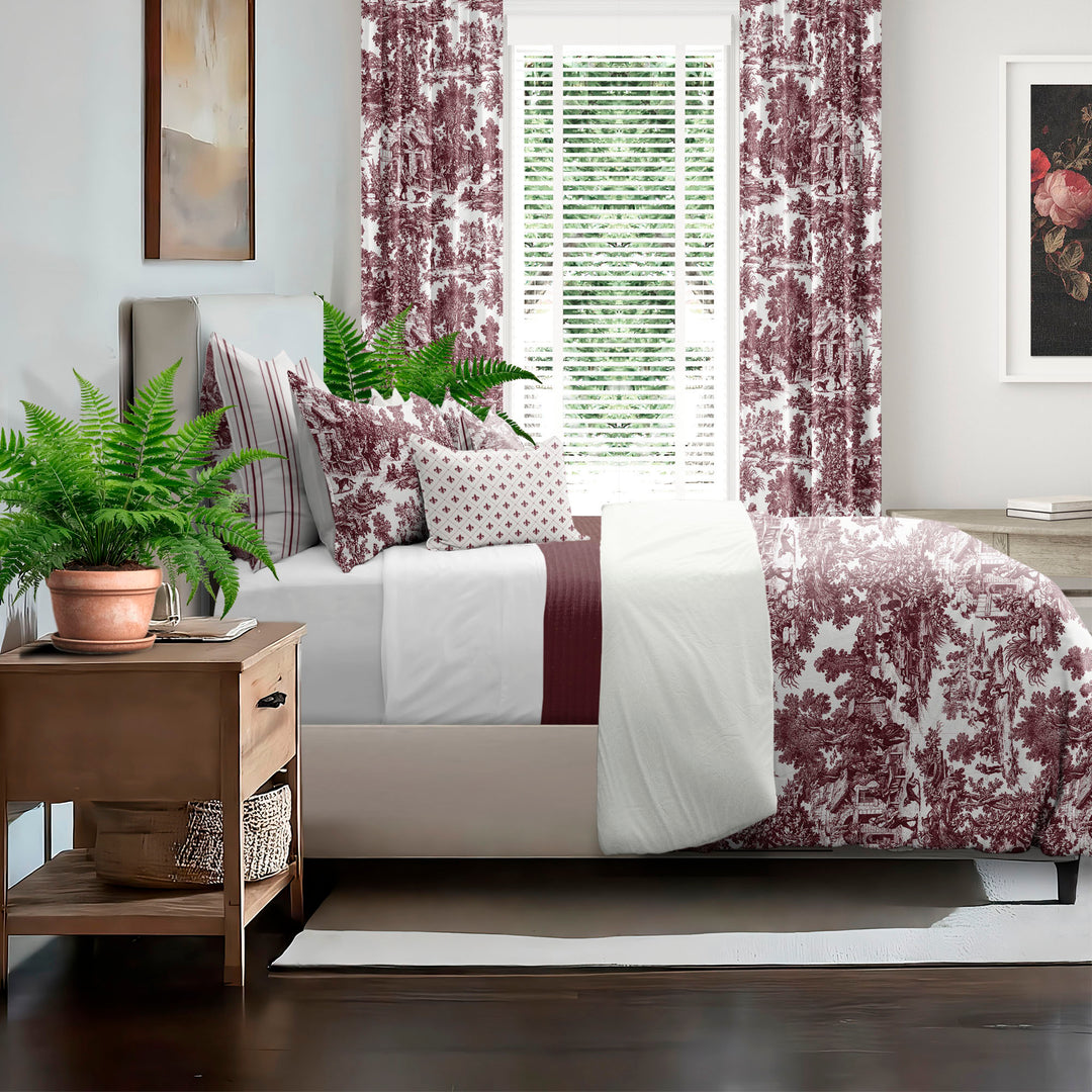 Au Village Toile Merlot 8 Piece Duvet Cover Set Duvet Covers By Colcha Linens