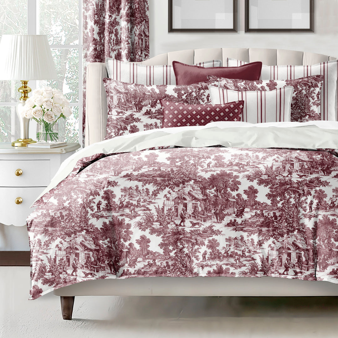 Au Village Toile Merlot 8 Piece Duvet Cover Set Duvet Covers By Colcha Linens