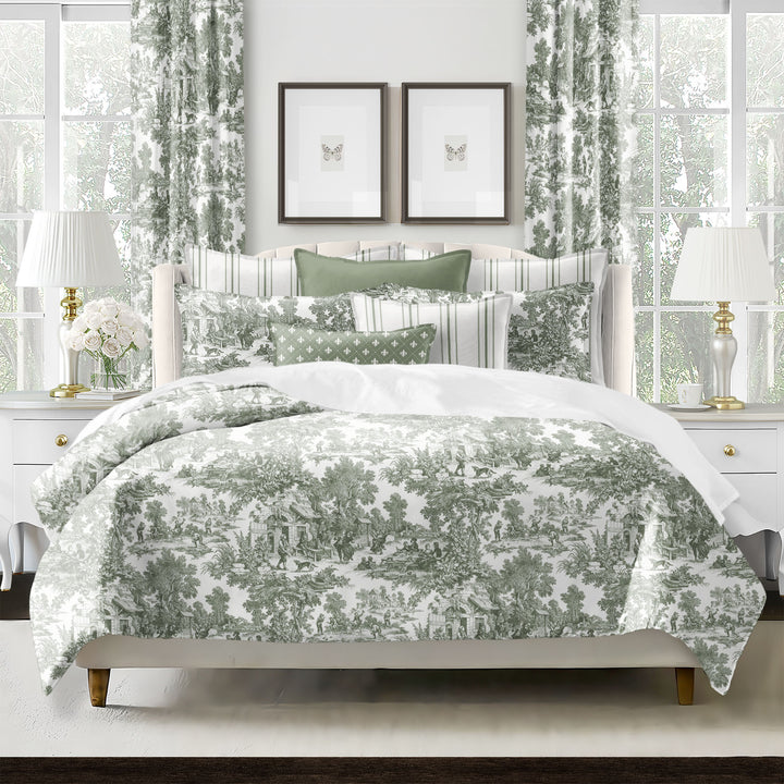 Au Village Toile Sweet Grass 8 Piece Comforter Set Comforter Sets By Colcha Linens