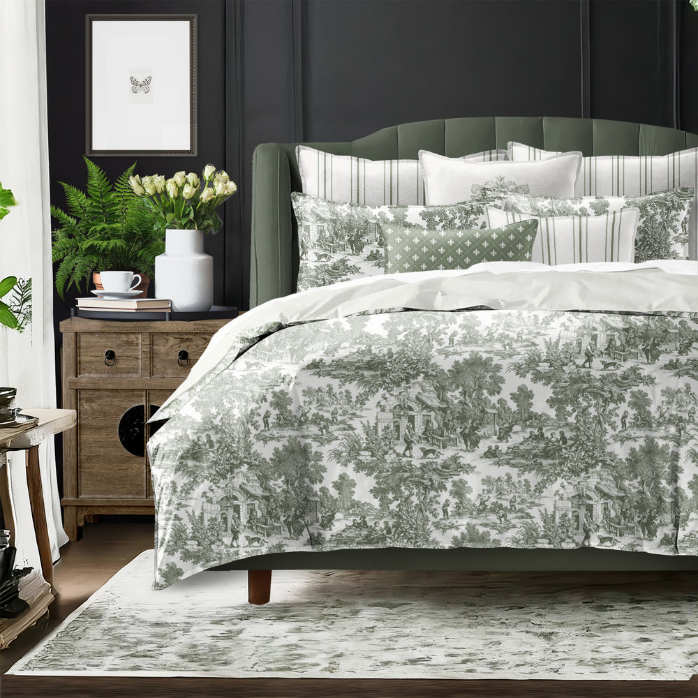 Au Village Toile Sweet Grass 8 Piece Comforter Set Comforter Sets By Colcha Linens