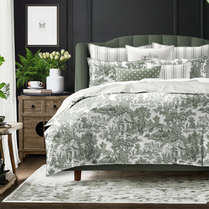 Au Village Toile Sweet Grass 8 Piece Comforter Set Comforter Sets By Colcha Linens