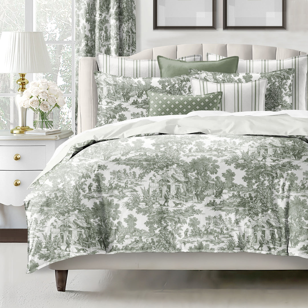 Au Village Toile Sweet Grass 8 Piece Duvet Cover Set Duvet Covers By Colcha Linens