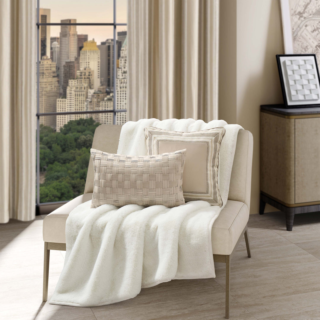 Avenue Almond Boudoir Decorative Throw Pillow 21" x 13" Throw Pillows By J. Queen New York