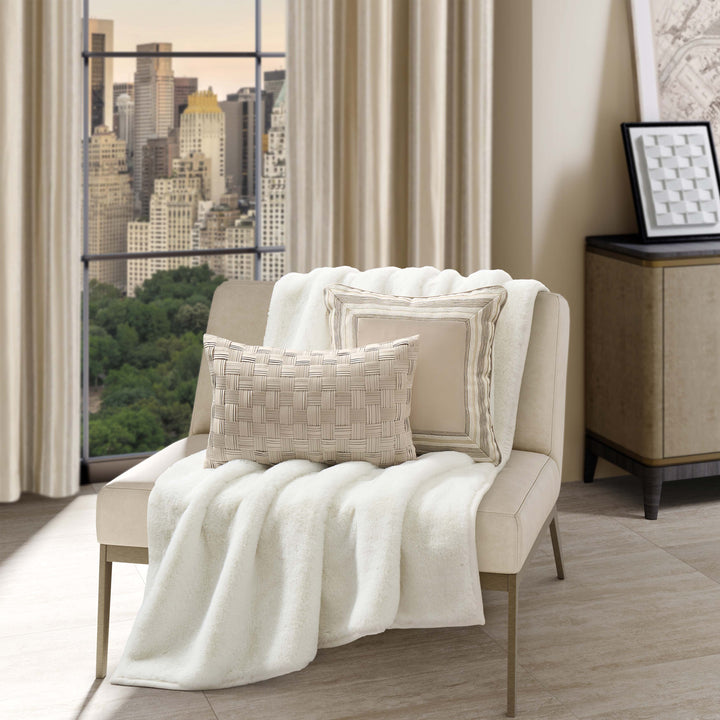 Avenue Almond Boudoir Decorative Throw Pillow 21" x 13" Throw Pillows By J. Queen New York