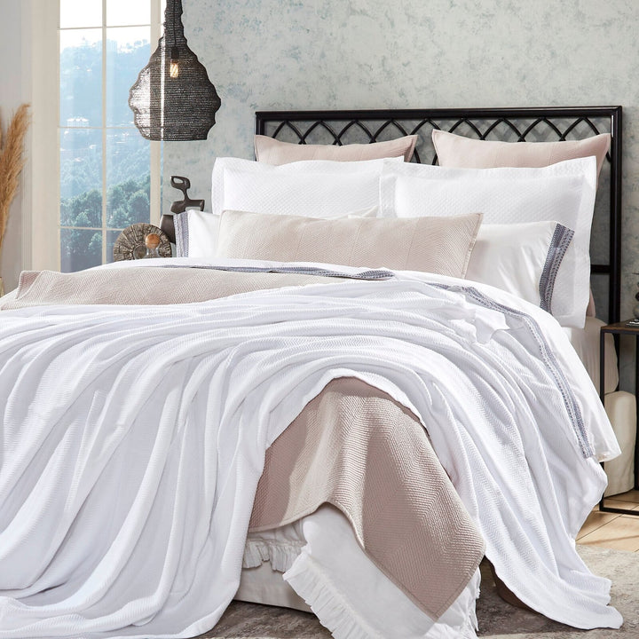 Riviera Chevron Cotton Blanket Blanket By Orchids Lux Home