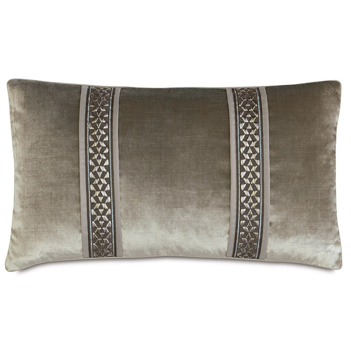 Eastern Accents Velda Smoke Bolster Decorative Throw Pillow 26" x 15" - Final Sale Throw Pillows By Eastern Accents