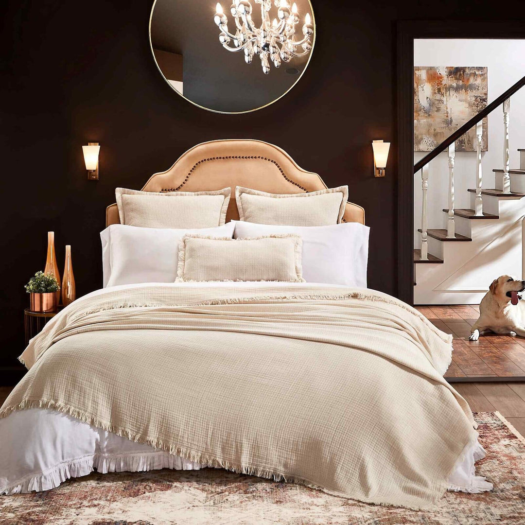 Monroe Cotton Fringe Blanket Blanket By Orchids Lux Home