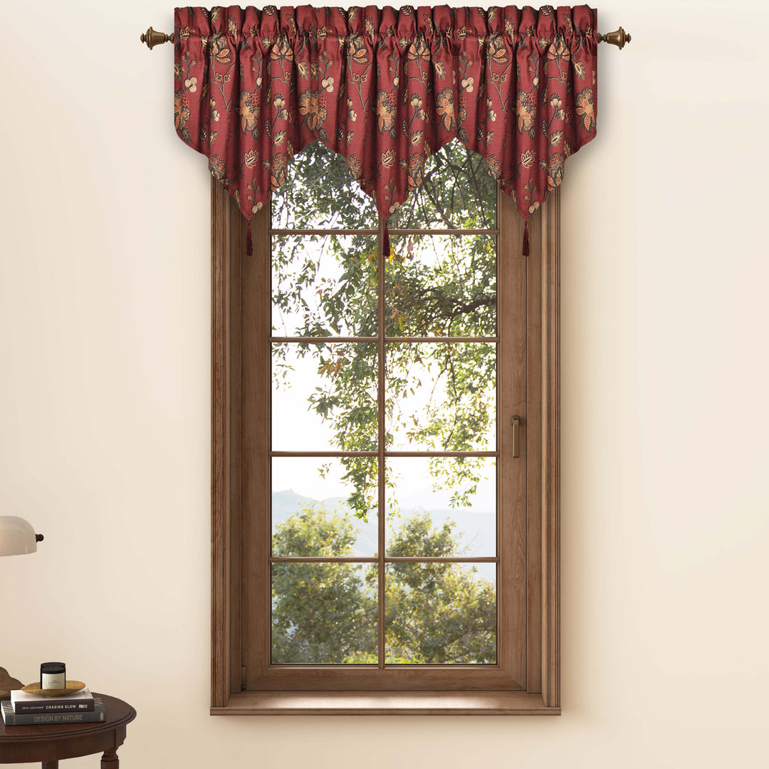 Bari Red Ascot Window Valance Window Valances By J. Queen New York