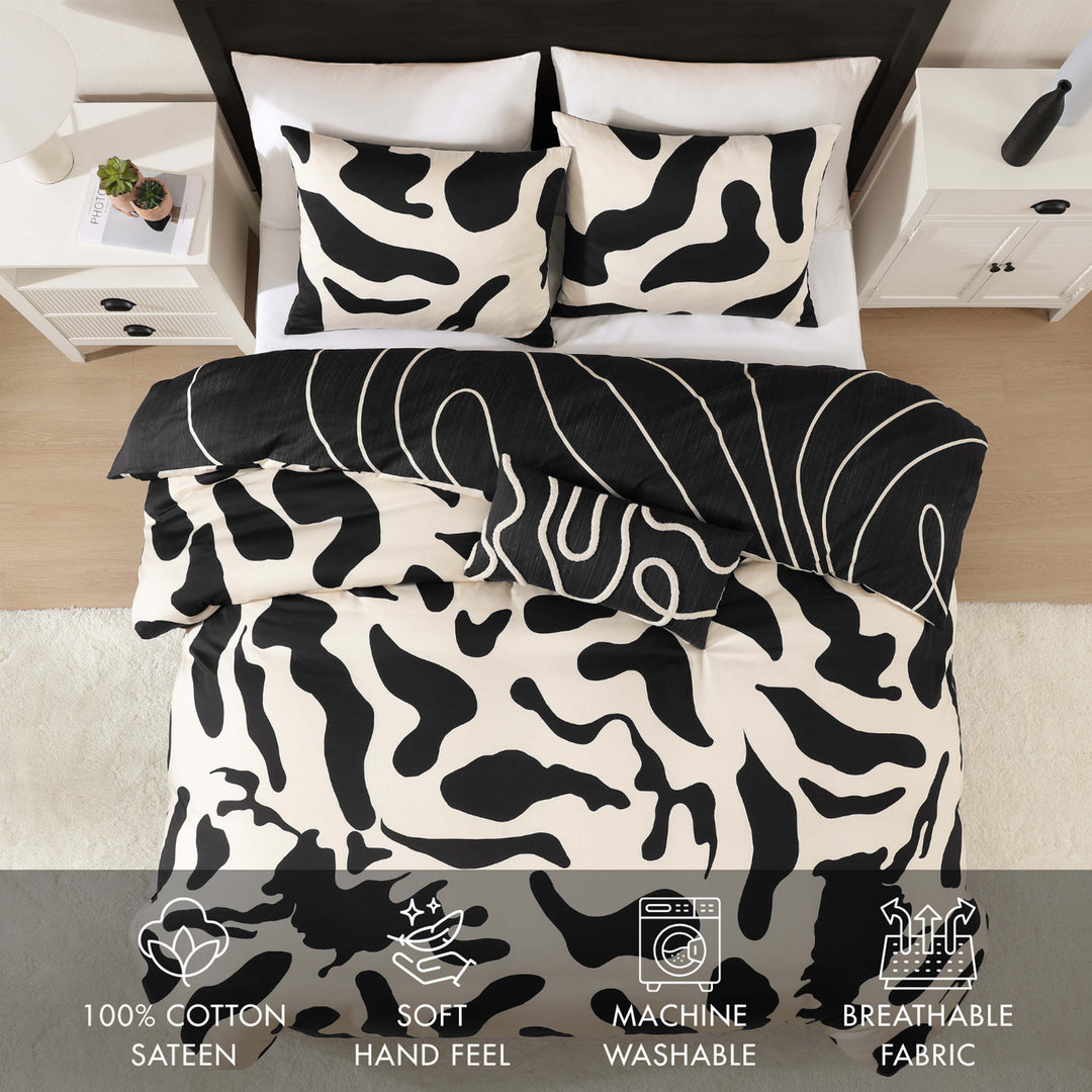 BebeTeen Ebony and Ivory Reversible Comforter Set Comforter Sets By Bebejan®
