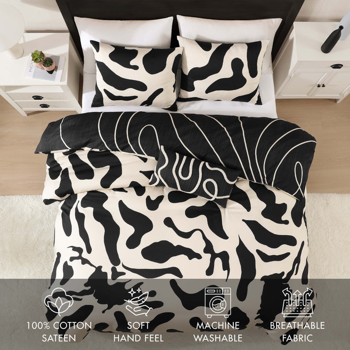 BebeTeen Ebony and Ivory Reversible Comforter Set Comforter Sets By Bebejan®