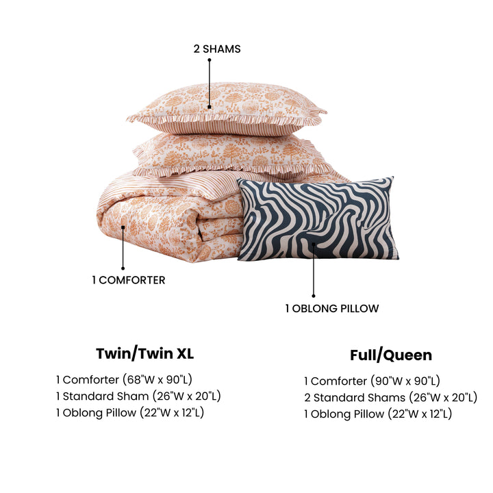 BebeTeen Clay Trees Reversible Comforter Set Comforter Sets By Bebejan®