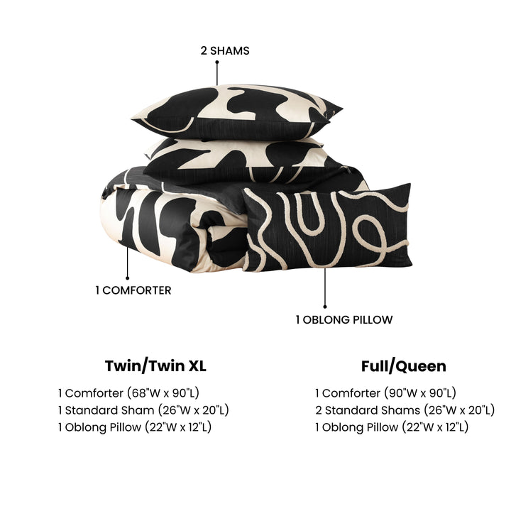 BebeTeen Ebony and Ivory Reversible Comforter Set Comforter Sets By Bebejan®