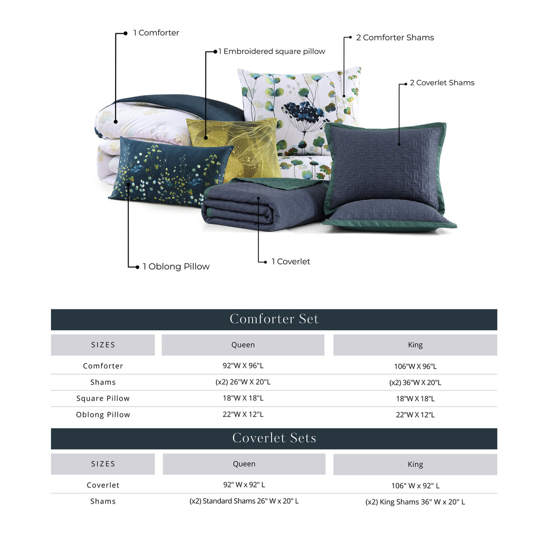 Bebejan Abstract Vines 8 Piece Reversible Comforter & Coverlet Set Comforter Sets By Bebejan®