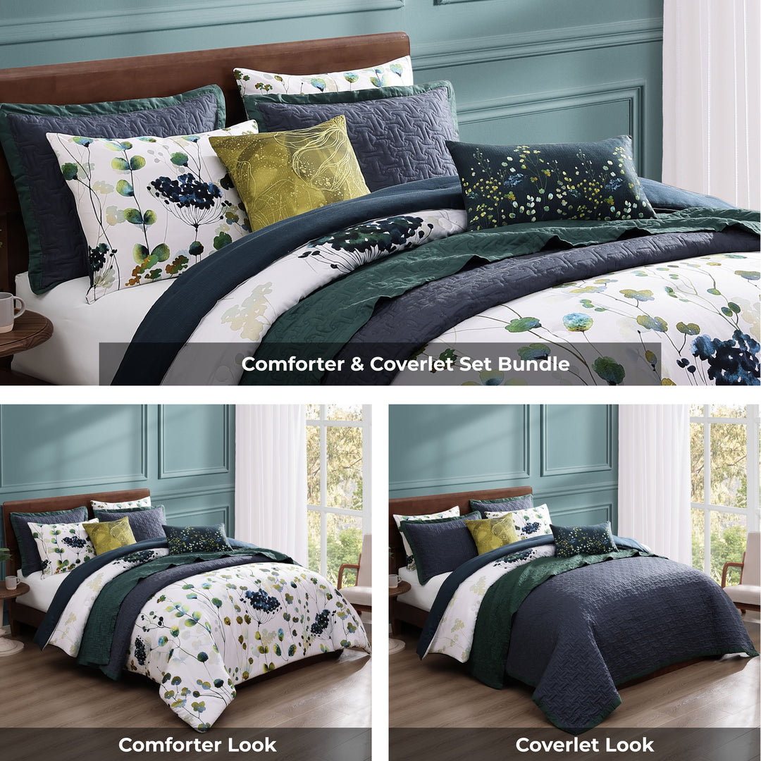 Bebejan Abstract Vines 8 Piece Reversible Comforter & Coverlet Set Comforter Sets By Bebejan®