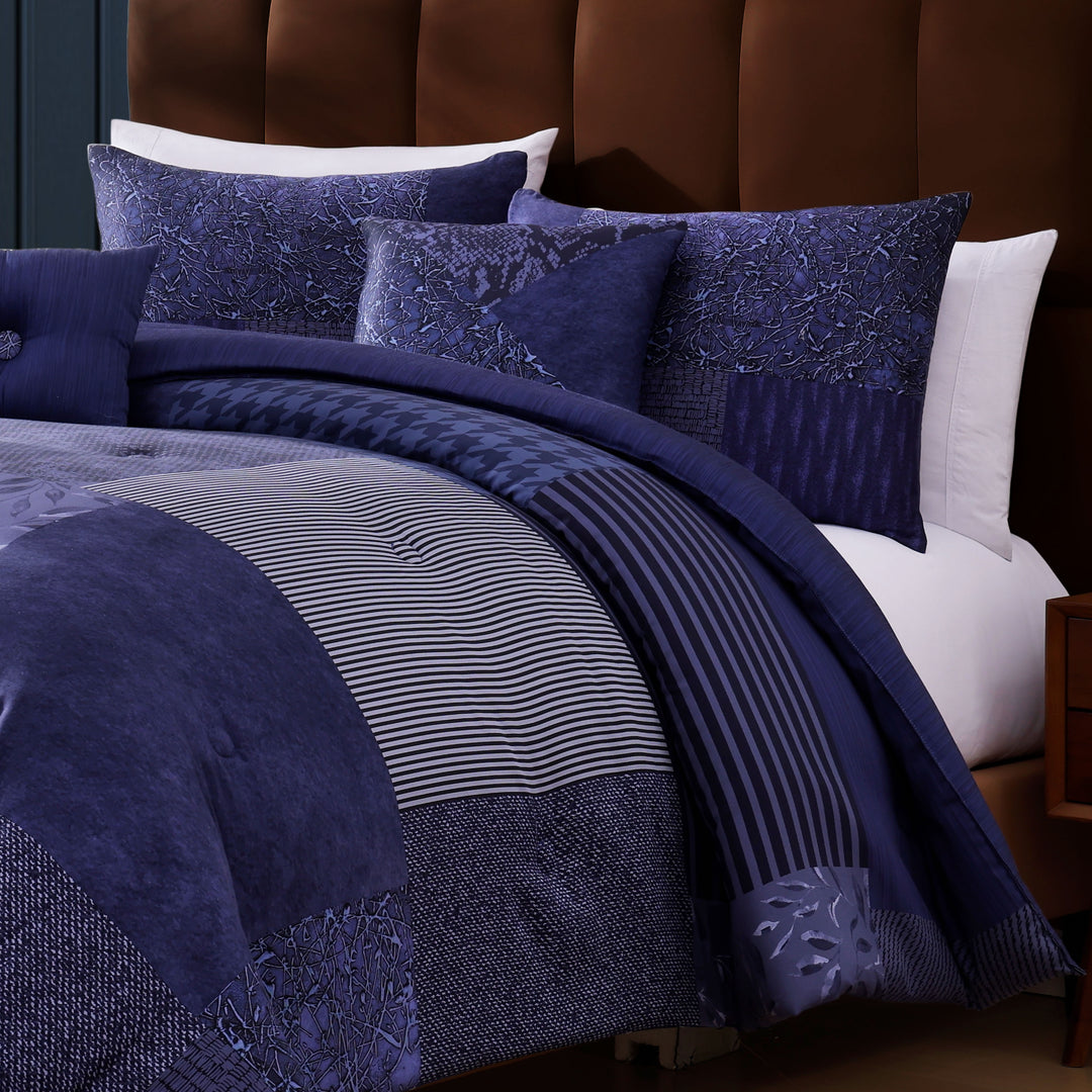 Bebejan Blue Denim Patchwork 5 Piece Reversible Comforter Set Comforter Sets By Bebejan®