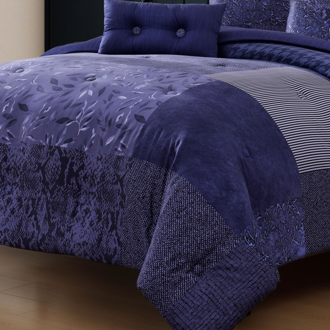 Bebejan Blue Denim Patchwork 5 Piece Reversible Comforter Set Comforter Sets By Bebejan®