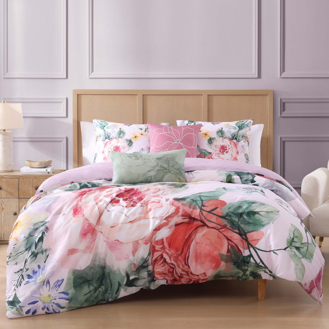 Bebejan Cool Pink Roses 5 Piece Reversible Comforter Set Comforter Sets By Bebejan®