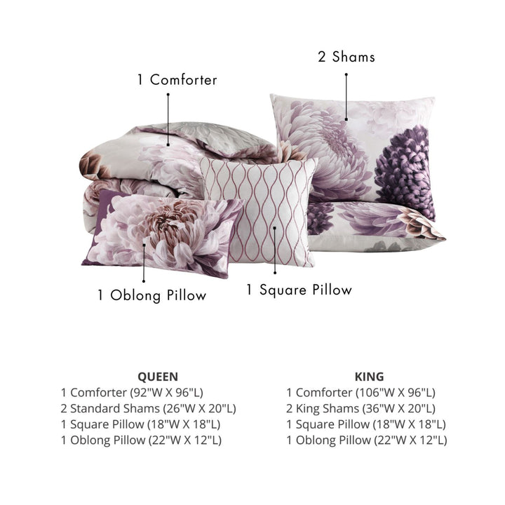 Bebejan Dahlia 5 Piece Reversible Comforter Set Comforter Sets By Bebejan®