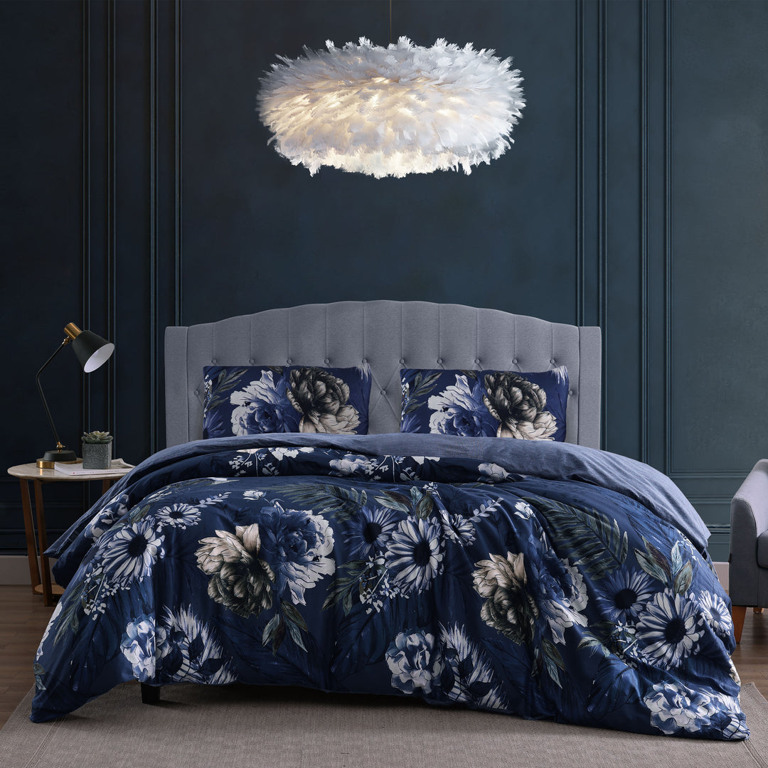 Bebejan Delphine 100% Cotton Sateen 3 Piece Duvet Cover Set - Final Sale