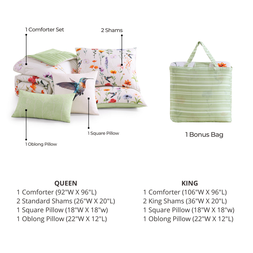 Bebejan Fresh Cut Flowers 5 Piece Reversible Comforter Set Comforter Sets By Bebejan®