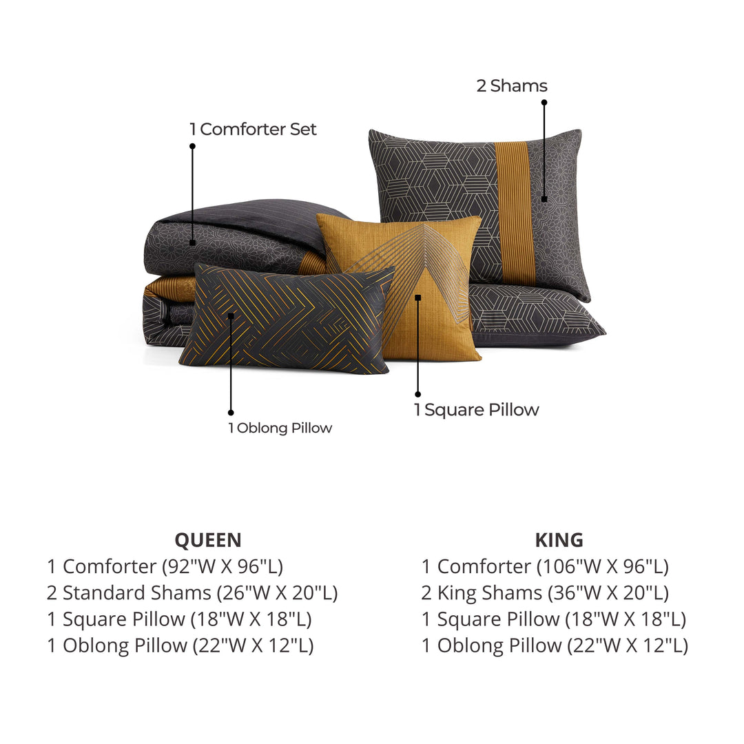 Bebejan Golden Hex 5 Piece Reversible Comforter Set Comforter Sets By Bebejan®