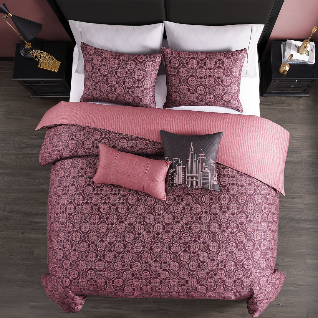 Bebejan Mauve Dreams 5 Piece Reversible Comforter Set