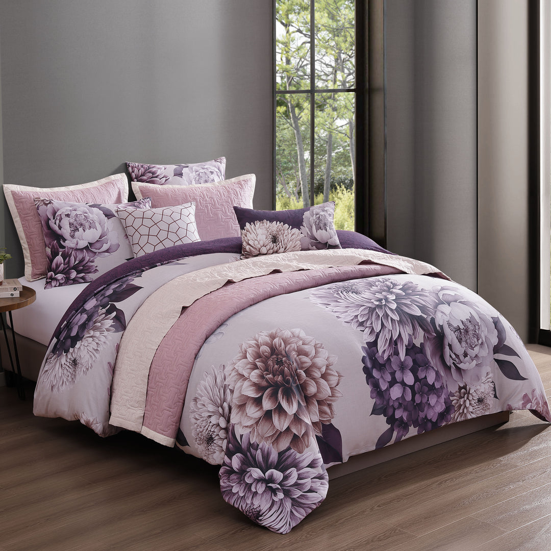 Bebejan Plum Petal 8 Piece Reversible Comforter & Coverlet Set Comforter Sets By Bebejan®