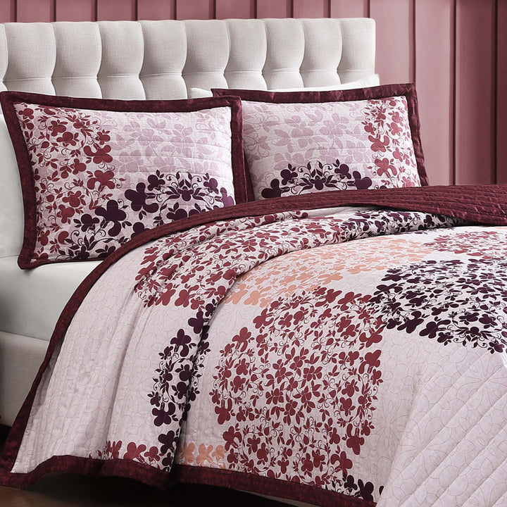 Bebejan Rosewood Harmony 3 Piece Reversible Quilted Coverlet Set Coverlet By Bebejan®
