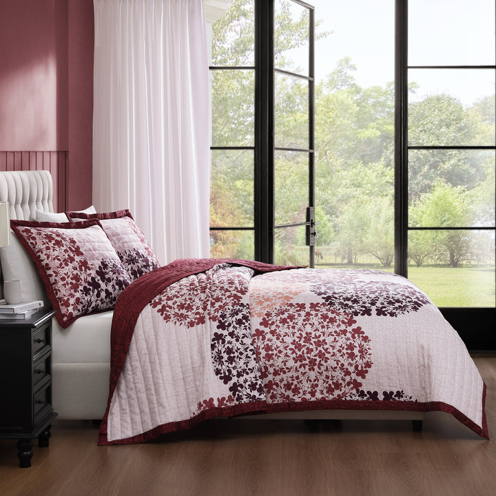 Bebejan Rosewood Harmony 3 Piece Reversible Quilted Coverlet Set Coverlet By Bebejan®