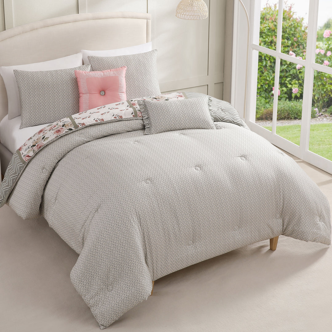 Bebejan Sage Serenity 5 Piece Reversible Comforter Set Comforter Sets By Bebejan®