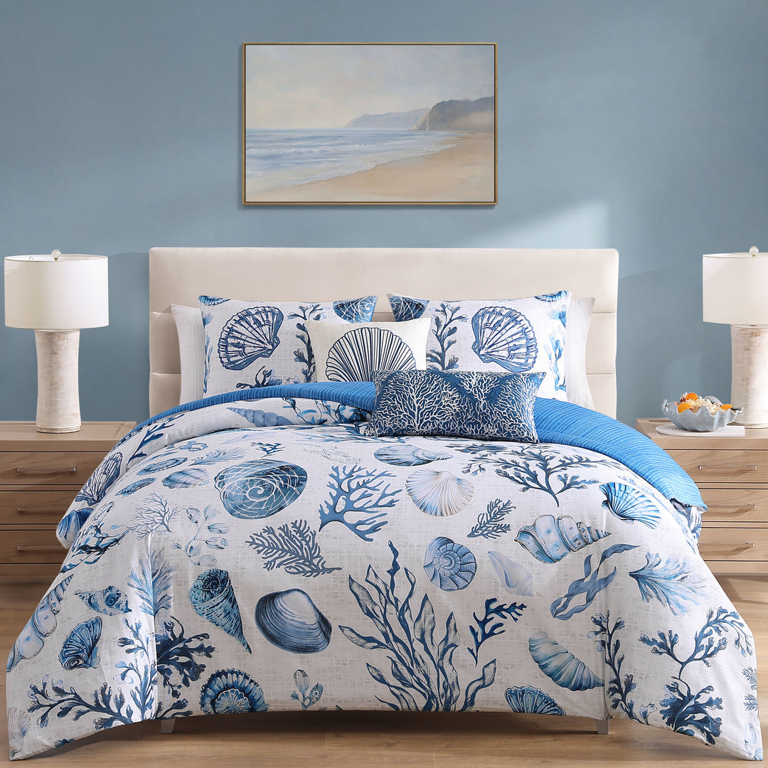 Bebejan Shells and Seaplants 5 Piece Reversible Comforter Set Comforter Sets By Bebejan®