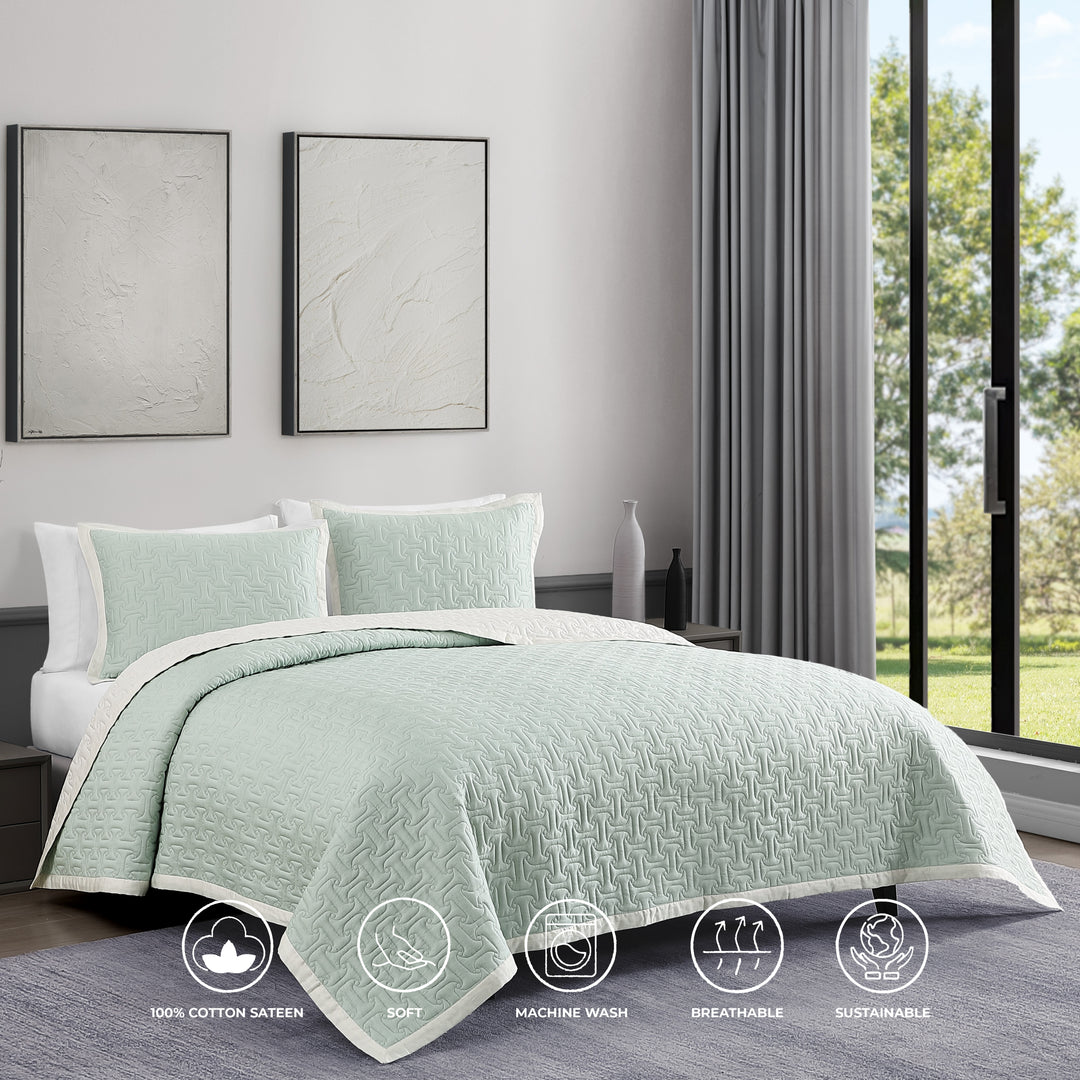 Bebejan 3 Piece Textured Quilted Coverlet Set Coverlet By Bebejan®